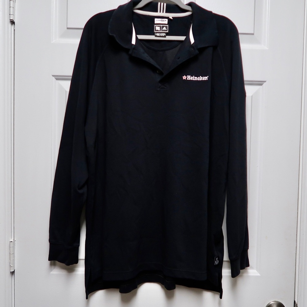 Adidas Golf Long Sleeve Polo Climalite Stretch Heineken Men's XXL